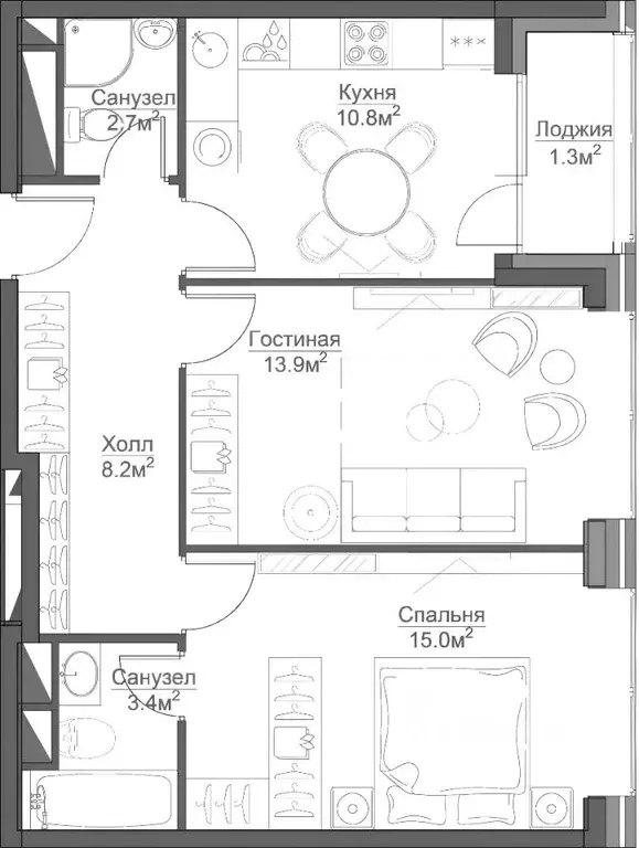2-к кв. Москва Ленинградский просп., 29к2 (58.0 м) - Фото 2