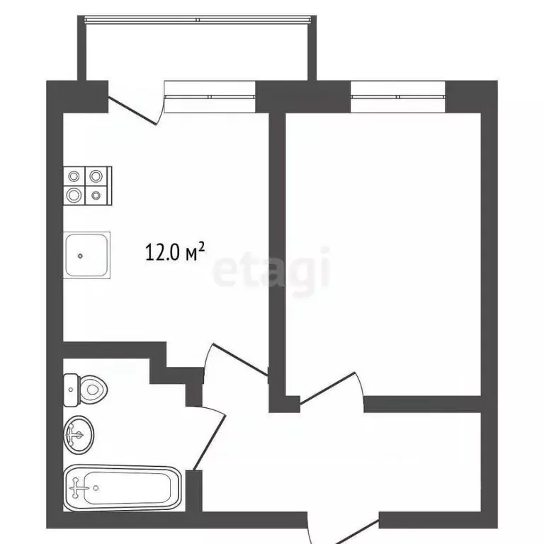 1-к кв. Тюменская область, Тюмень ул. Газопромысловая, 8 (38.0 м) - Фото 1