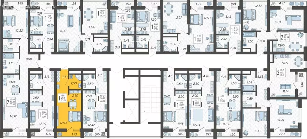 Квартира-студия: Сочи, жилой комплекс Кислород, 13 (23.64 м) - Фото 1