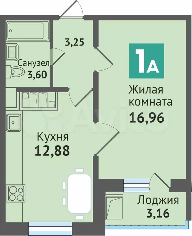 1-к. квартира, 40 м, 8/10 эт. - Фото 0