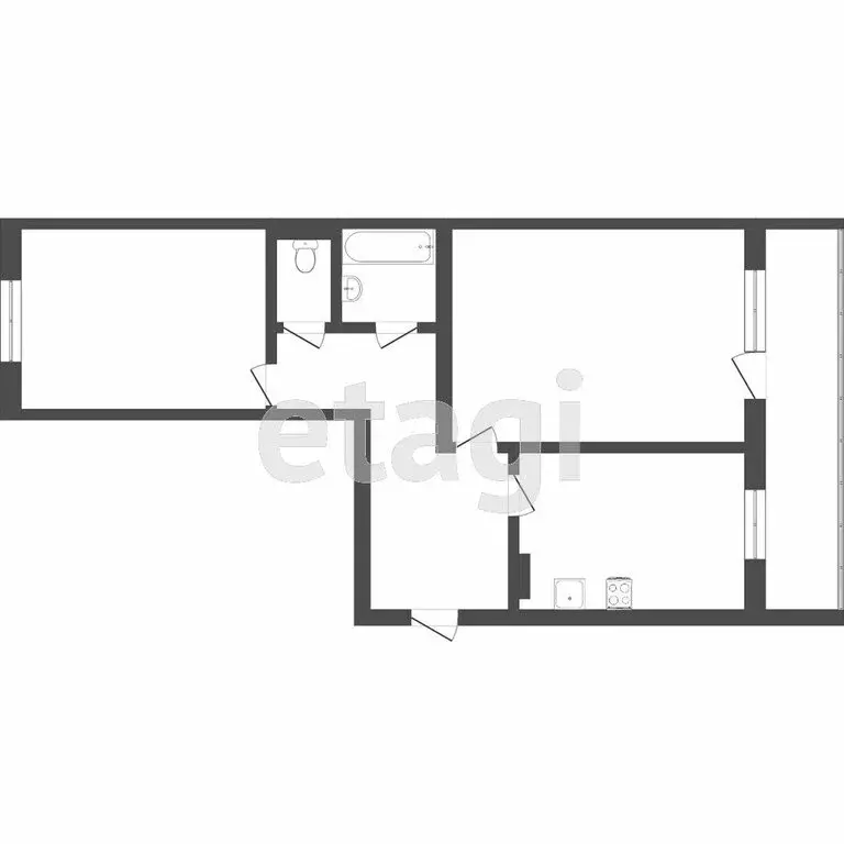 2-комнатная квартира: Томск, Ленская улица, 57 (60.1 м) - Фото 1