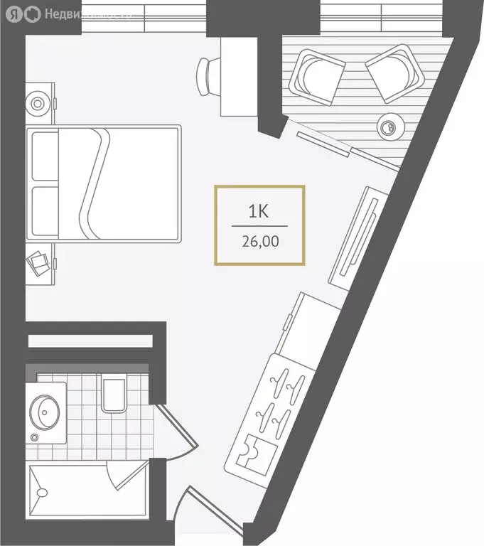 1-комнатная квартира: Адлер, улица Ленина, 280А (26.4 м) - Фото 1
