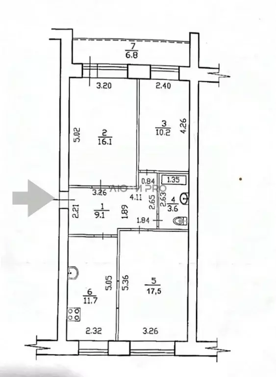 3-к кв. Башкортостан, Уфа ул. Карла Маркса, 65/2 (68.2 м) - Фото 2