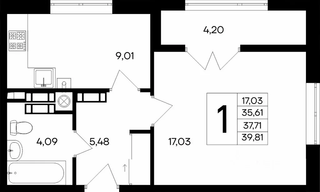 1-к кв. Крым, Евпатория Сезоны жилой комплекс (39.81 м) - Фото 1