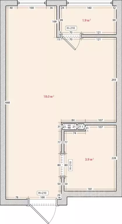 Студия Приморский край, Владивосток ул. Нейбута, 135с3 (23.8 м) - Фото 0