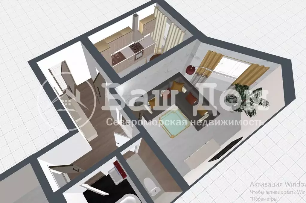 2-к кв. Мурманская область, Североморск Комсомольская ул., 4 (48.0 м) - Фото 1