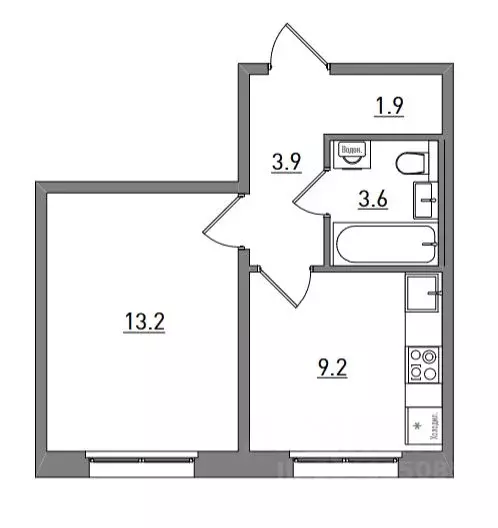 1-к кв. Кировская область, Киров ул. Чистопрудненская, 13А (31.8 м) - Фото 2