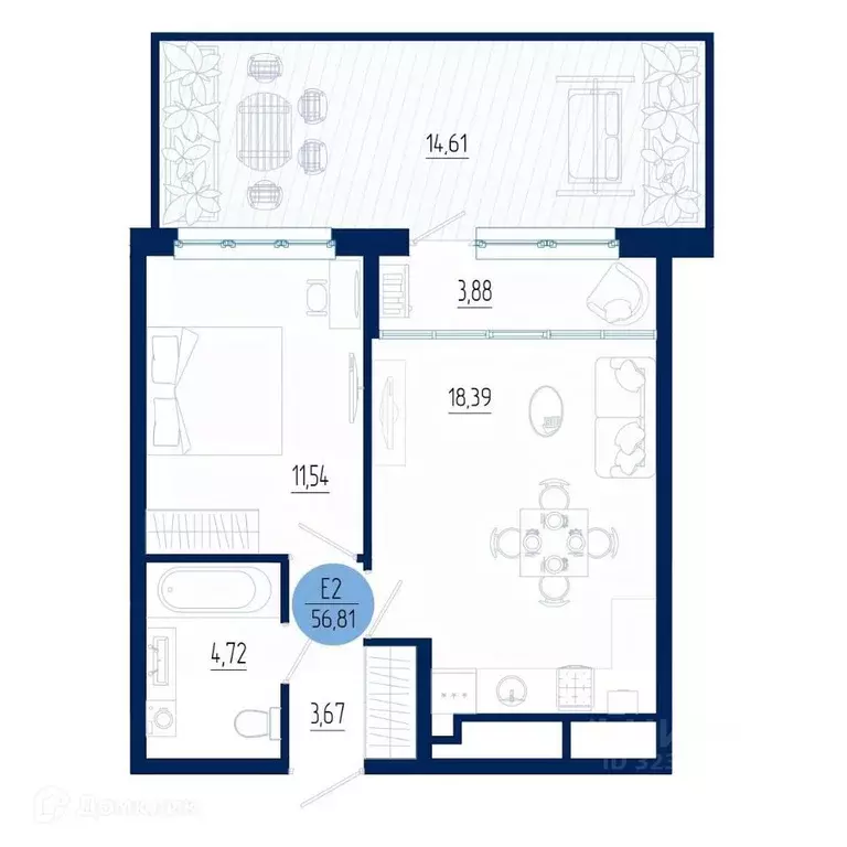 1-к кв. Рязанская область, Рязанский муниципальный округ, с. Дядьково ... - Фото 2