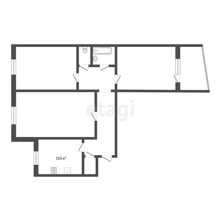 3-комнатная квартира: Тюмень, улица Домостроителей, 12 (66.5 м) - Фото 0