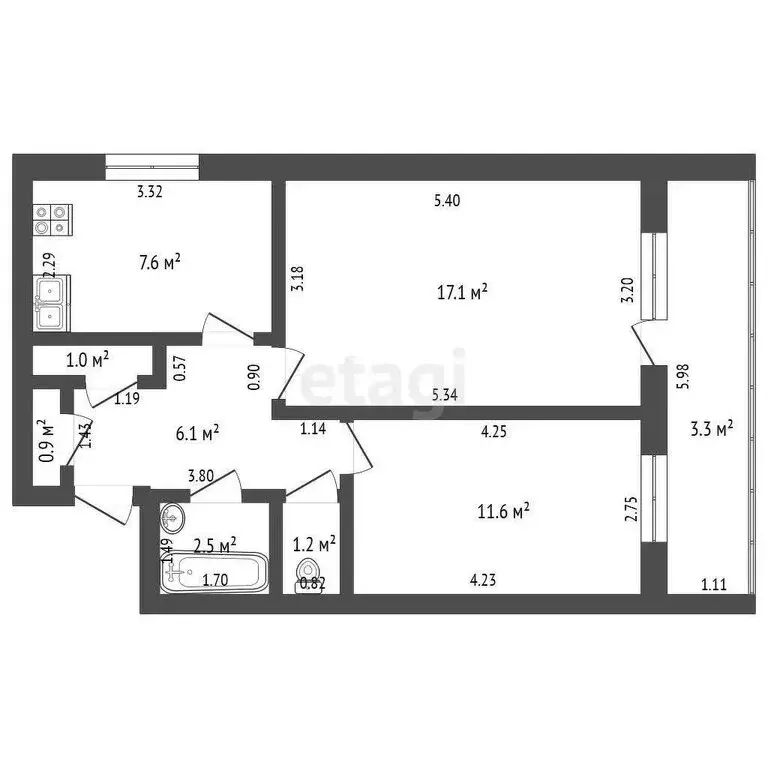 2-комнатная квартира: Стерлитамак, улица Гоголя, 139 (48 м) - Фото 0