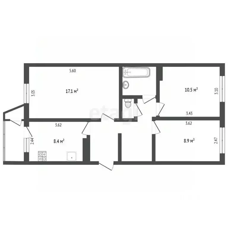 4-к кв. Камчатский край, Петропавловск-Камчатский ул. Дзержинского, 2А ... - Фото 2