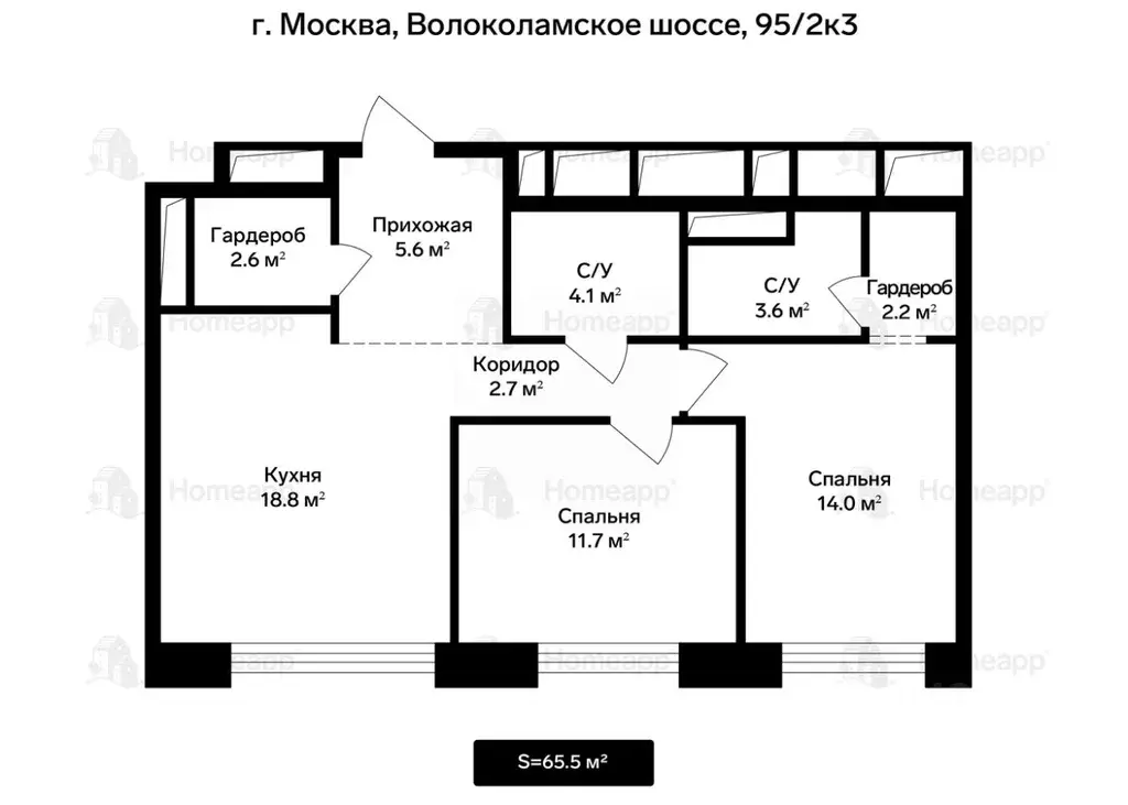2-к кв. Москва Волоколамское ш., 95/2 (65.5 м) - Фото 1