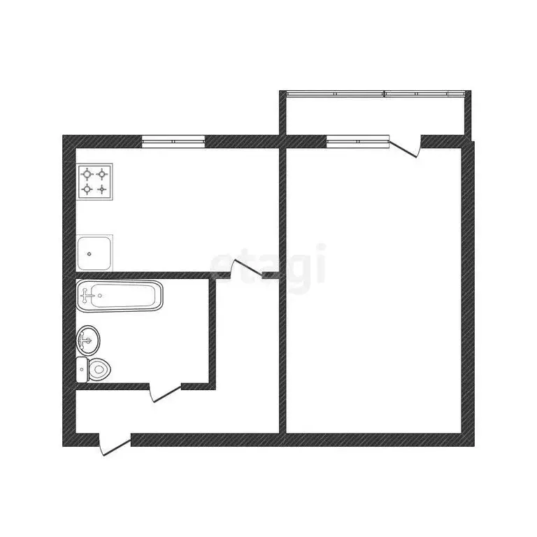 1-комнатная квартира: Белгород, улица Губкина, 15 (31 м) - Фото 1