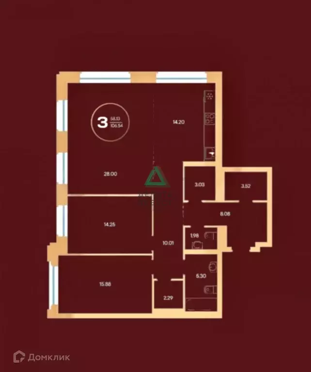 Продаётся 3-к квартира, 106.2 м - Фото 0