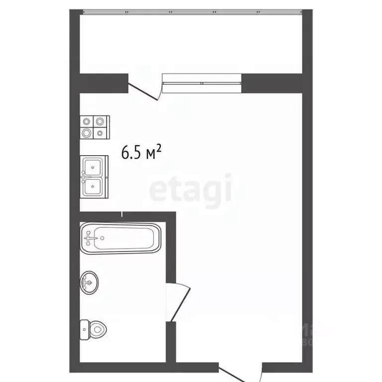 Студия Ростовская область, Ростов-на-Дону ул. Черевичкина, 91Ас1 (22.0 ... - Фото 2