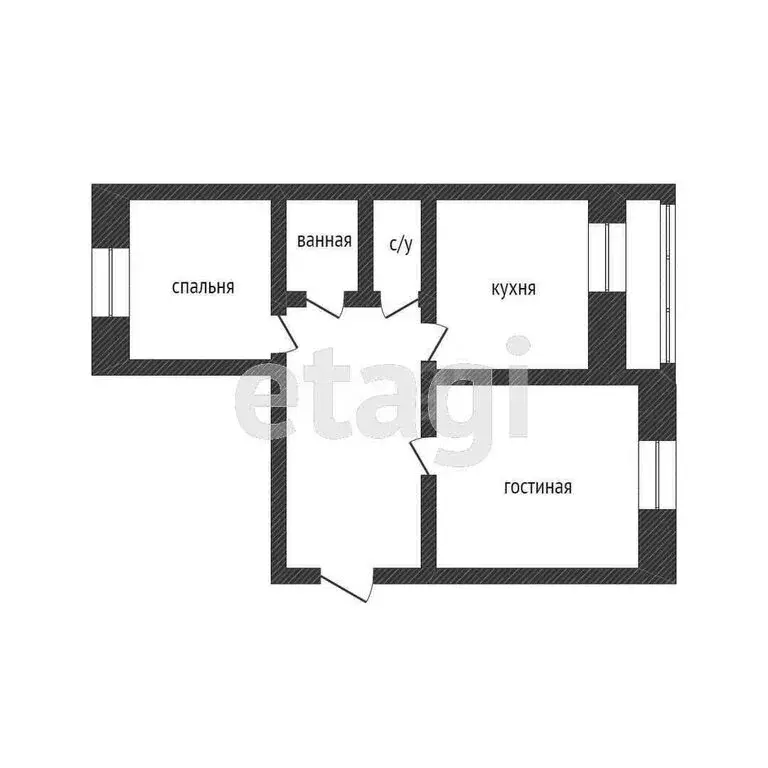 2-комнатная квартира: Курган, улица Достоевского, 57 (47.8 м) - Фото 1