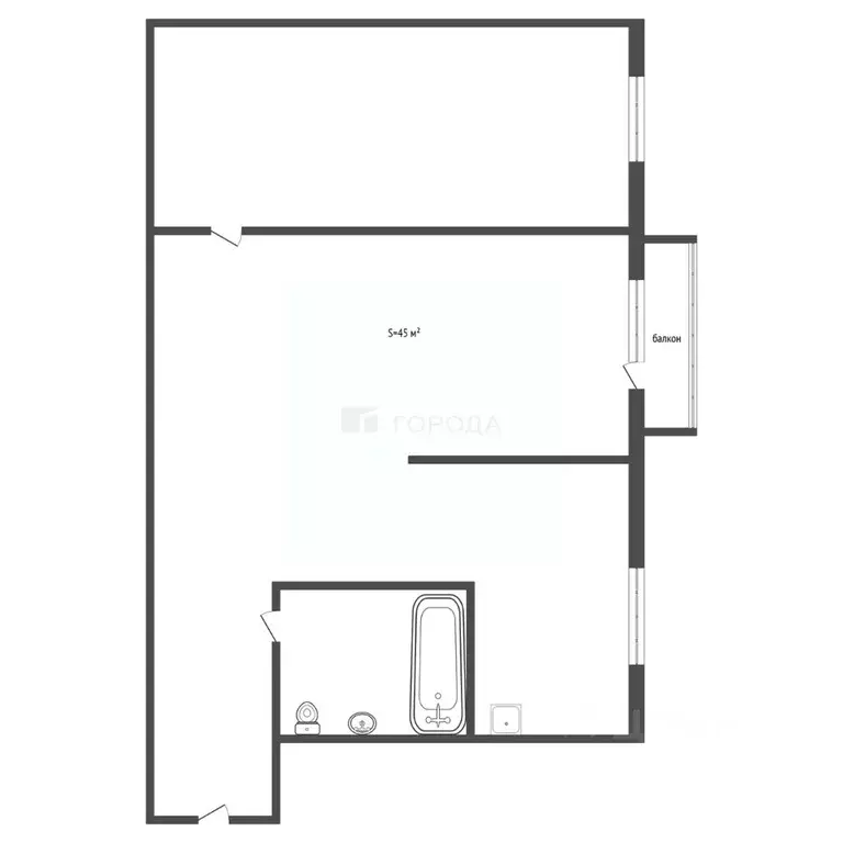 2-к кв. Кемеровская область, Новокузнецк ул. Кирова, 45 (45.0 м) - Фото 2