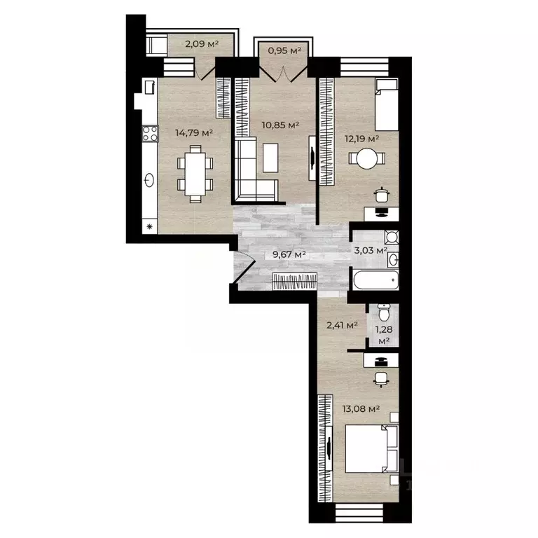 3-к кв. Ярославская область, Ярославский муниципальный округ, пос. ... - Фото 0