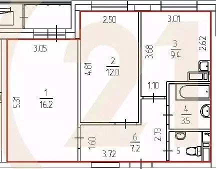 2-к кв. Пермский край, Пермь Нейвинская ул., 5 (50.2 м) - Фото 2