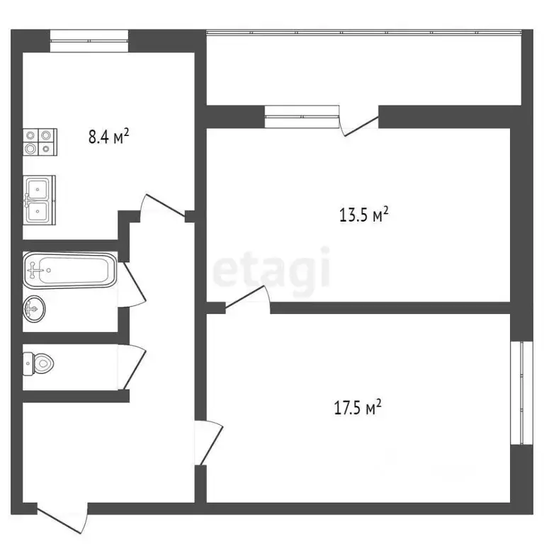 2-к кв. Москва Лебедянская ул., 11 (52.3 м) - Фото 1