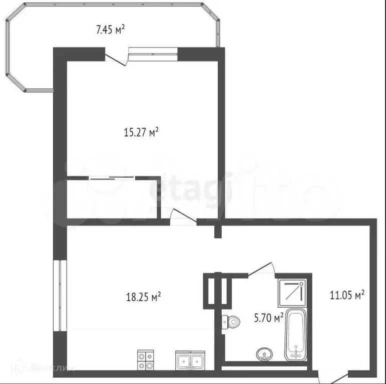 2-к. квартира, 60 м, 2/9 эт. - Фото 0