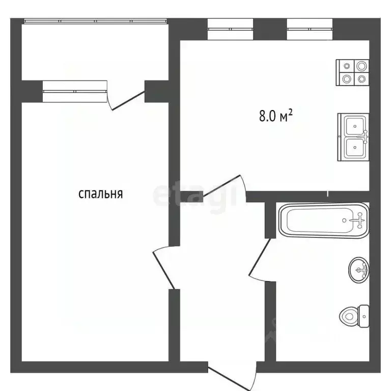 1-к кв. Тамбовская область, Тамбов Советская ул., 39 (38.8 м) - Фото 1
