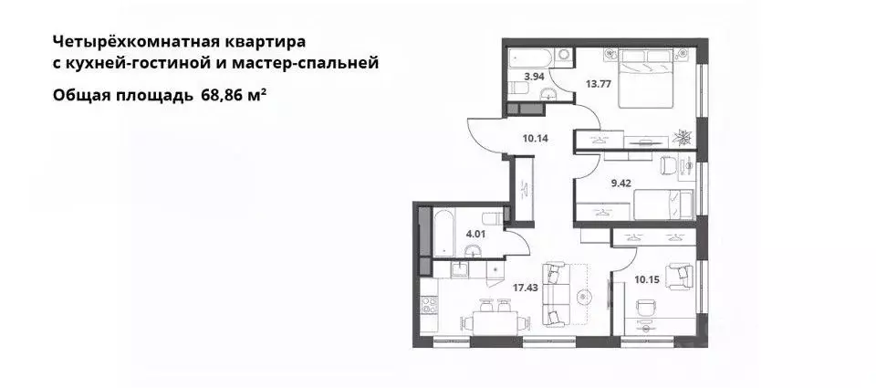 3-к кв. Москва Северный ао, Западное Дегунино р-н,  (69.0 м) - Фото 2