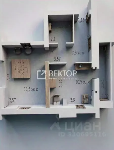 1-к кв. Костромская область, Кострома ул. Машиностроителей, 35 (37.2 ... - Фото 2