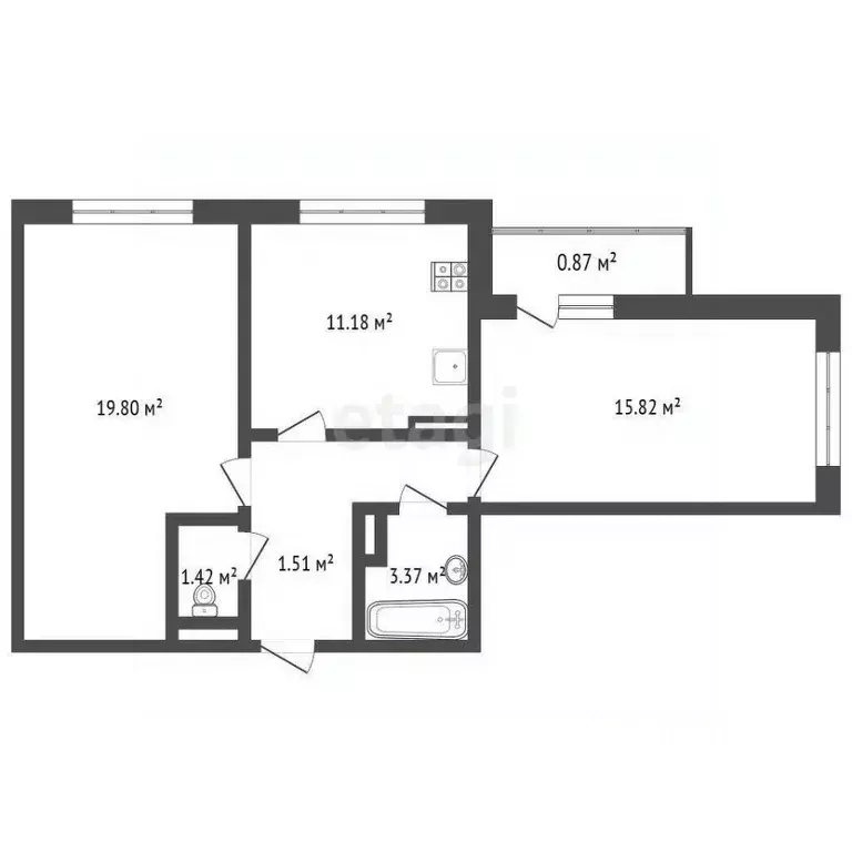 2-к кв. Ярославская область, Ярославль ул. Брагинская, 18к3 (59.4 м) - Фото 1
