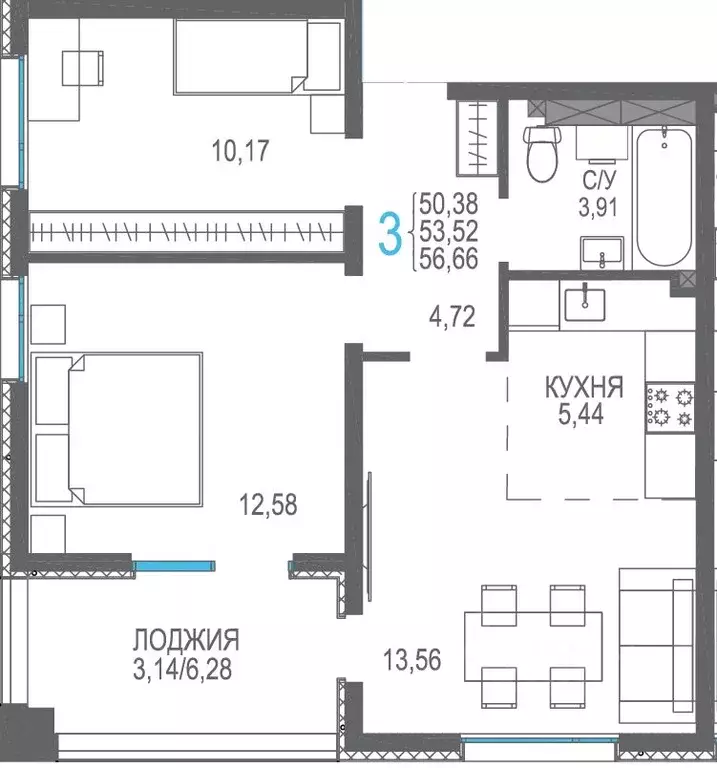 3-к кв. Крым, Сакский район, Лесновское с/пос, с. Прибрежное Розовое ... - Фото 1
