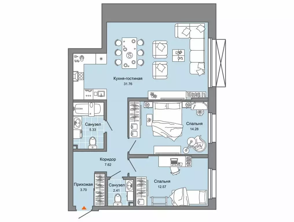 2-комнатная квартира: Екатеринбург, Косотурская улица, 1В/1 (78 м) - Фото 1