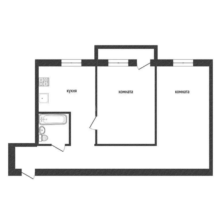 2-к кв. Ленинградская область, Кириши ул. Мира, 7 (43.4 м) - Фото 2