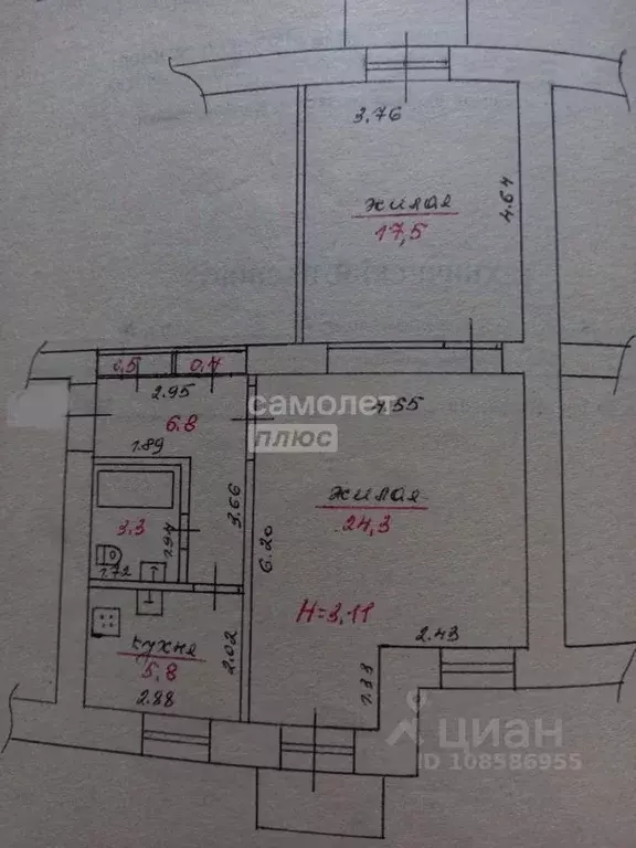 2-к кв. Карелия, Петрозаводск ул. Максима Горького, 15 (59.8 м) - Фото 2