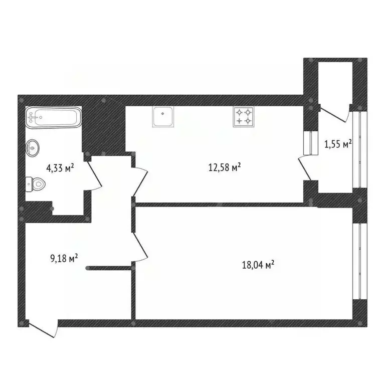 1-к кв. Башкортостан, Уфа ул. Природная, 28 (45.7 м) - Фото 2
