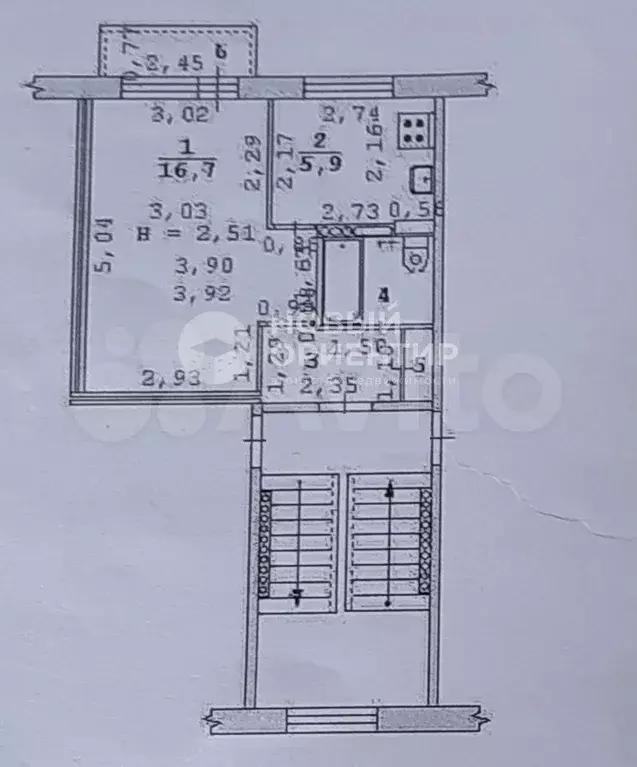 1-к. квартира, 28,7 м, 4/5 эт. - Фото 0