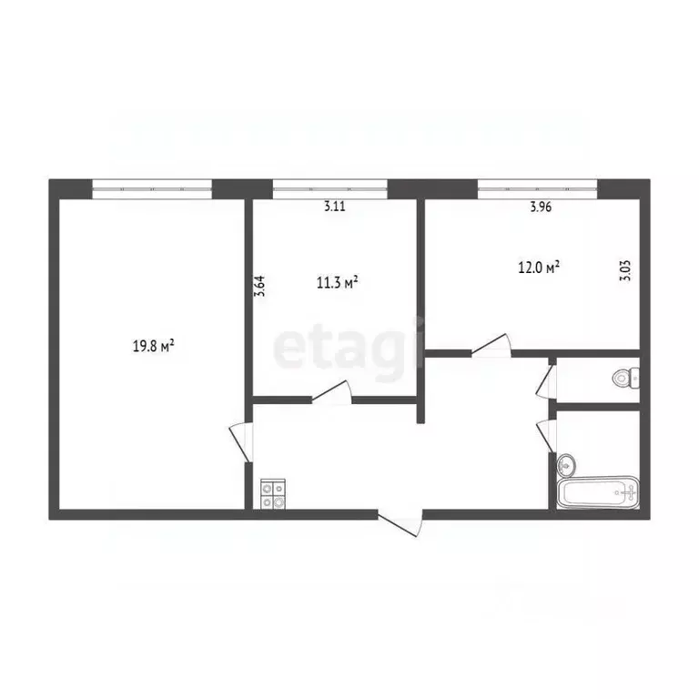 Комната Ханты-Мансийский АО, Сургут Ленинградская ул., 7 (19.8 м) - Фото 2