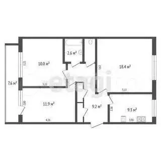3-к. квартира, 64 м, 1/5 эт. - Фото 0