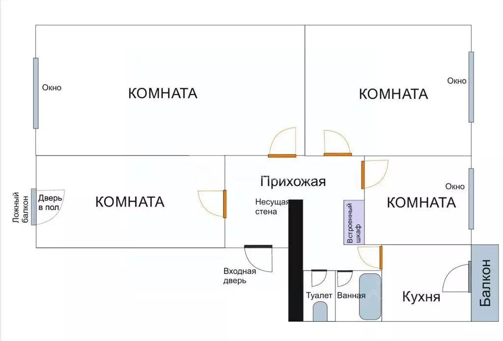4-к кв. Московская область, Балашиха Заря мкр, ул. Лесная, 6 (87.6 м) - Фото 2