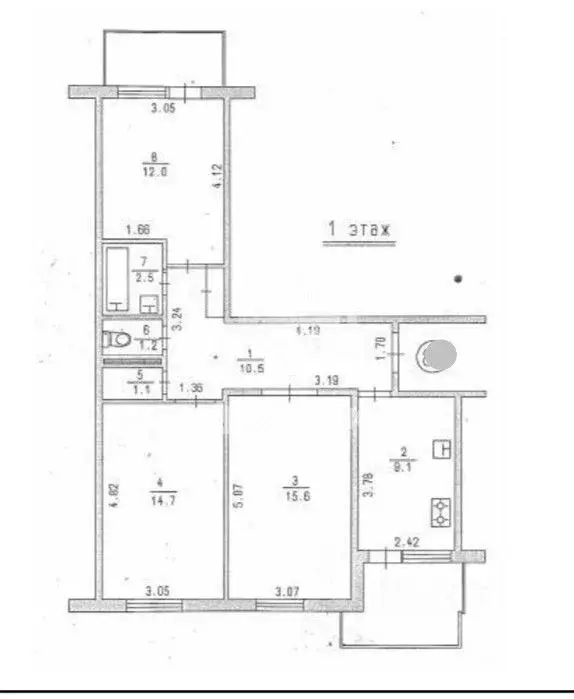 3-к кв. Крым, Керчь ш. Героев Сталинграда, 44 (66.7 м) - Фото 2
