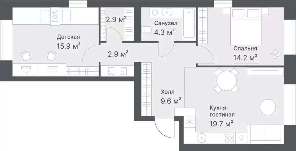 2-к кв. Тюменская область, Тюмень Кремлевская ул., 97 (69.5 м) - Фото 0