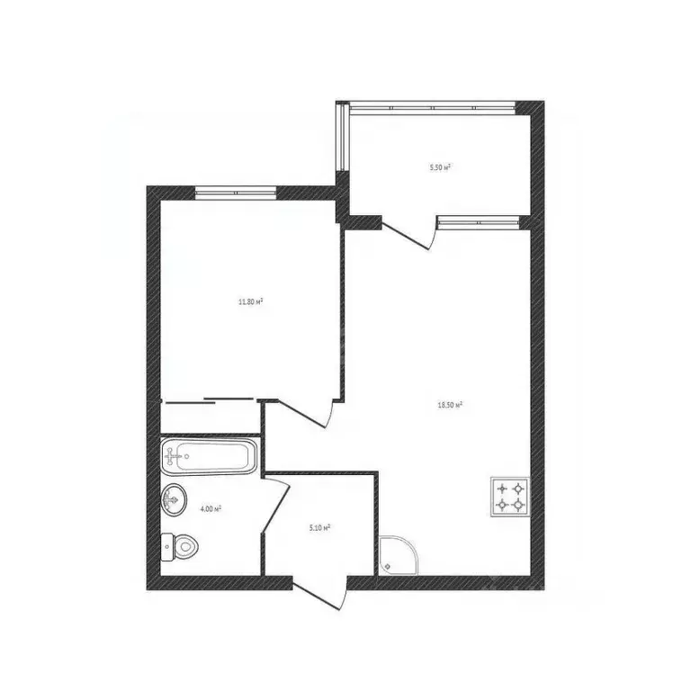 1-к кв. Брянская область, Брянск ул. Крапивницкого, 39к3 (44.9 м) - Фото 2