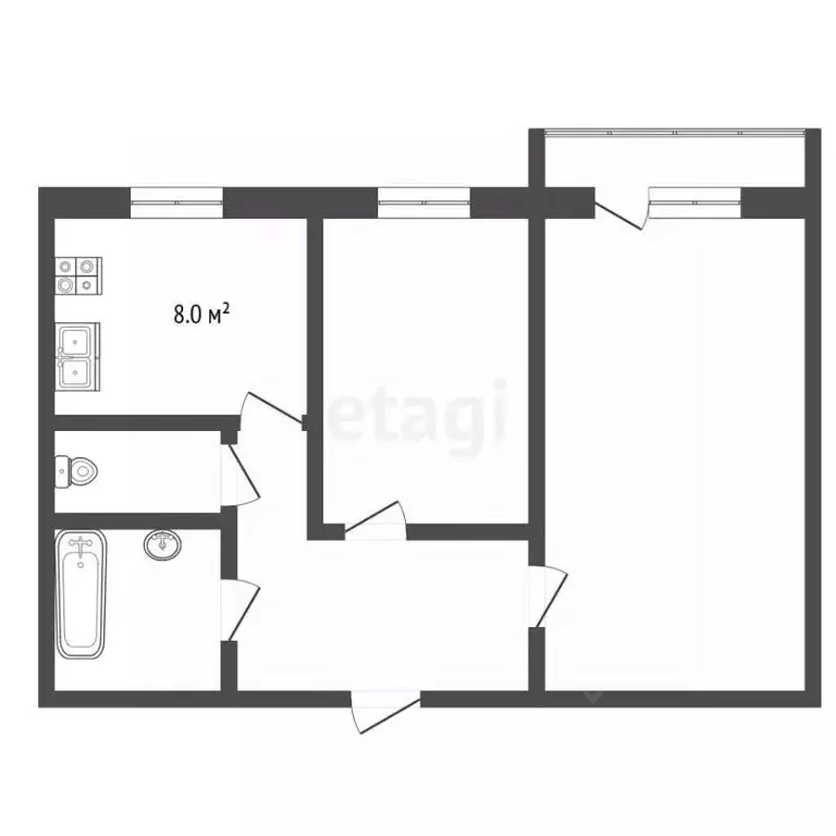 2-к кв. Тамбовская область, Тамбов бул. Энтузиастов, 2Б (52.4 м) - Фото 2