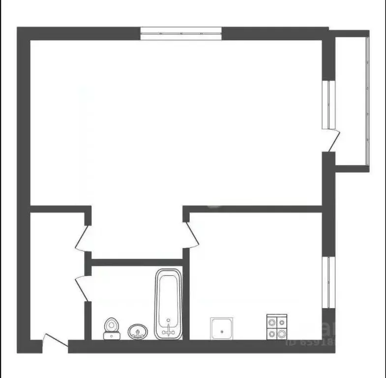 1-комнатная квартира: Тула, улица Калинина, 22к1 (35 м) - Фото 1