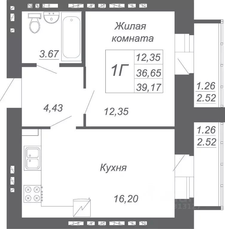 1-к кв. Татарстан, Зеленодольский район, Осиновское с/пос, с. Осиново ... - Фото 1