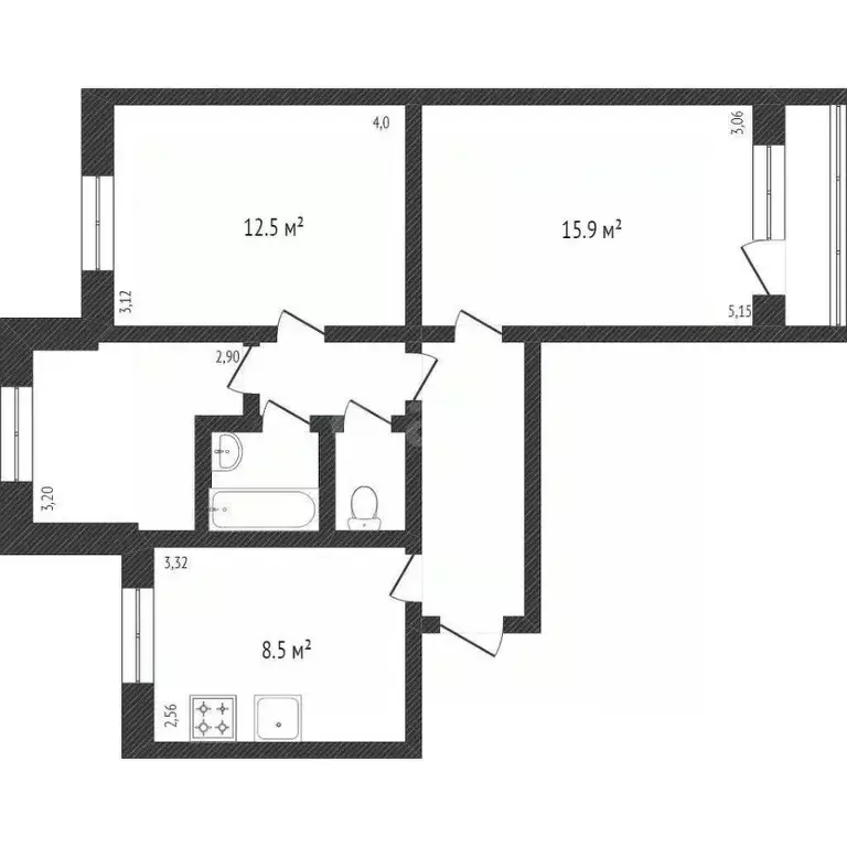 3-к кв. Белгородская область, Белгород ул. Победы, 83 (61.1 м) - Фото 2