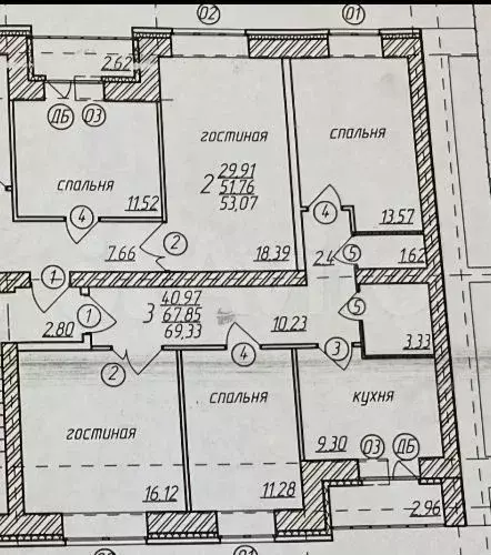 3-к. квартира, 68 м, 2/9 эт. - Фото 0