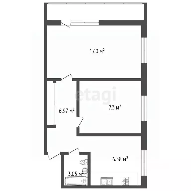 2-к кв. Московская область, Жуковский ул. Баженова, 17 (49.9 м) - Фото 1