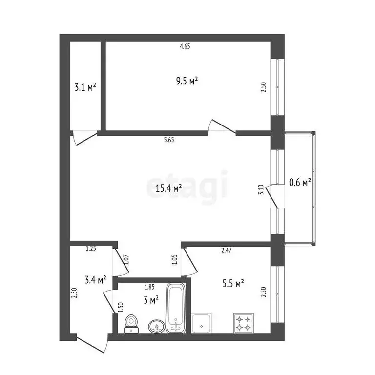 2-комнатная квартира: Саранск, Заводская улица, 3 (41.5 м) - Фото 1