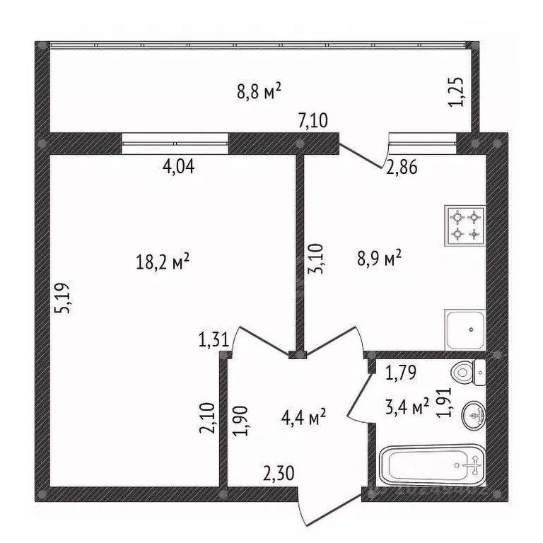 1-к кв. Башкортостан, Уфа Караидельская ул., 6/1 (34.9 м) - Фото 2