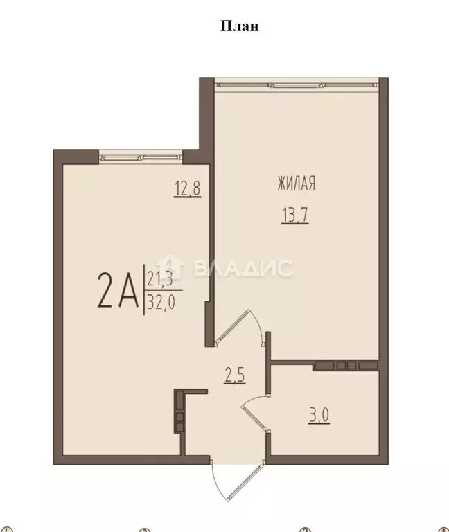 2-комнатная квартира: Засечное, Центральная улица, 4 (32 м) - Фото 0